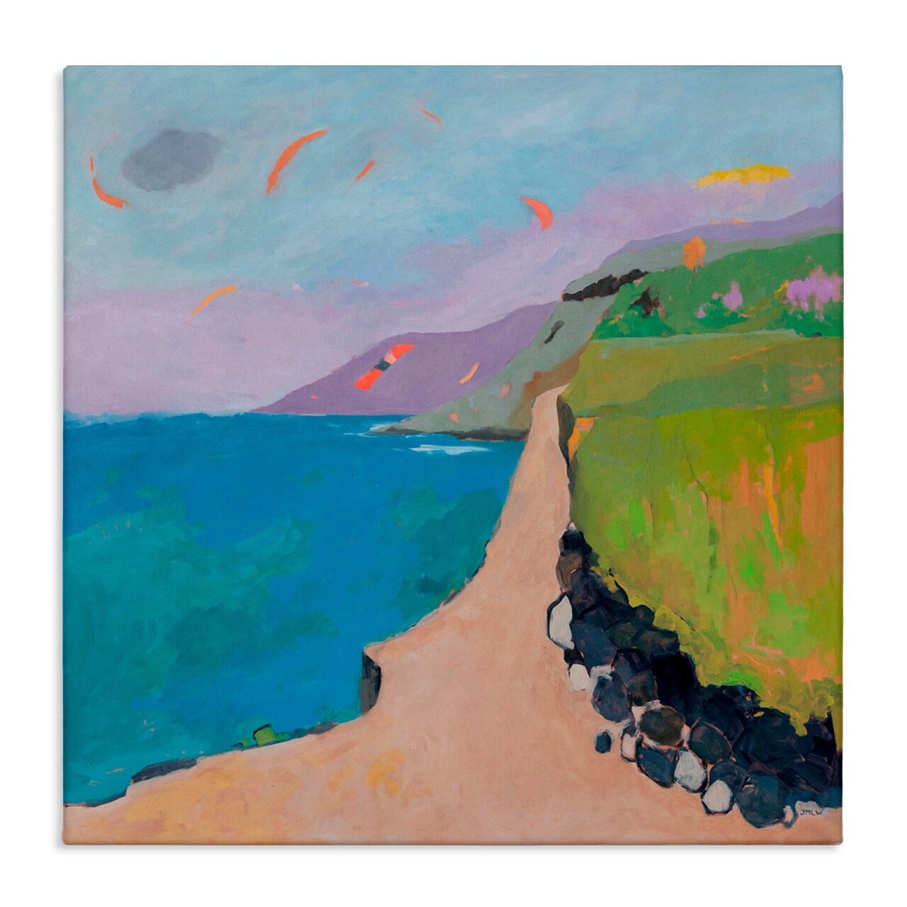 Stupell Industries Kites over Coastal View Canvas, design by Jenny Wantuch